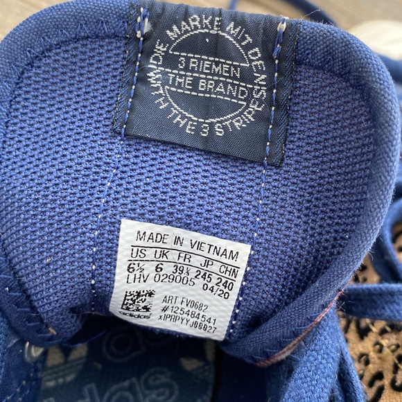 Adidas Nizza HI RF Camo-Leopard-Plaid-Blue Suede high top sneakers. M6.5/W8.5. - Picture 7 of 10